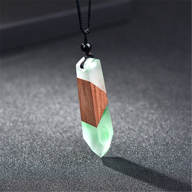 Handmade Wood and Resin Necklace