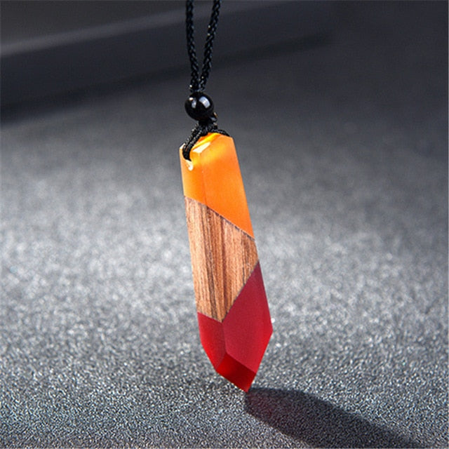 Handmade Wood and Resin Necklace