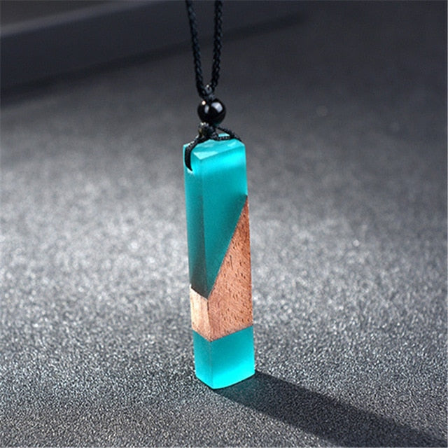 Handmade Wood and Resin Necklace