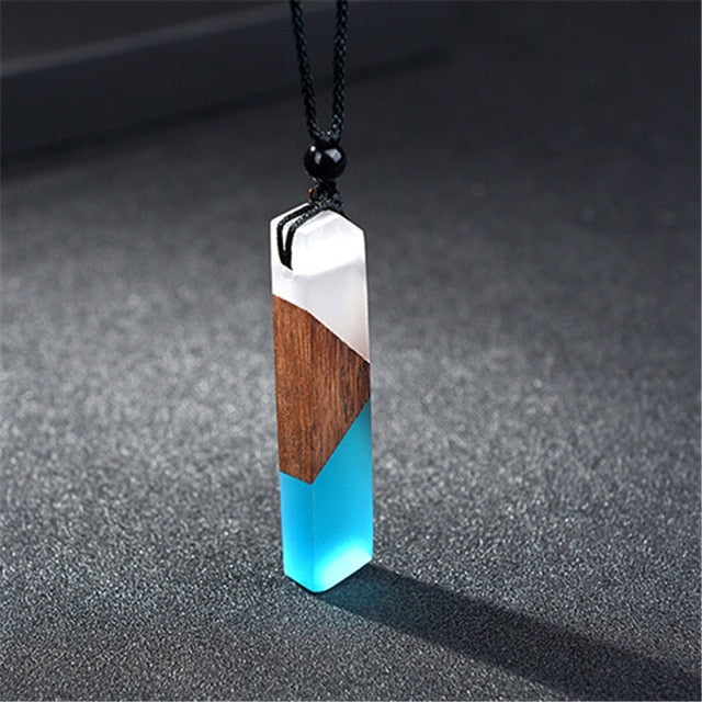 Handmade Wood and Resin Necklace