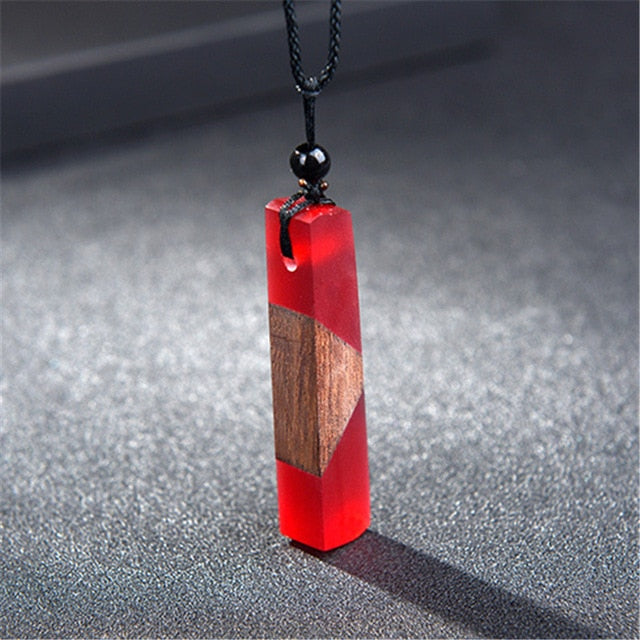 Handmade Wood and Resin Necklace