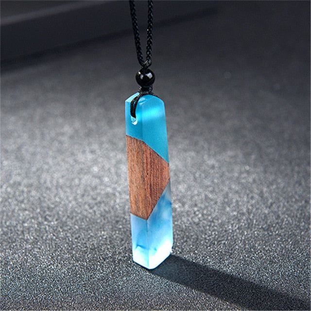 Handmade Wood and Resin Necklace