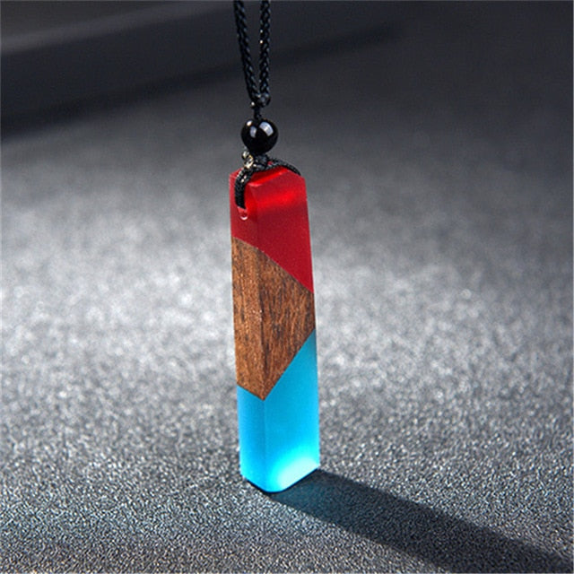 Handmade Wood and Resin Necklace