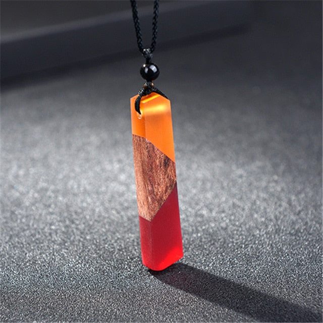 Handmade Wood and Resin Necklace