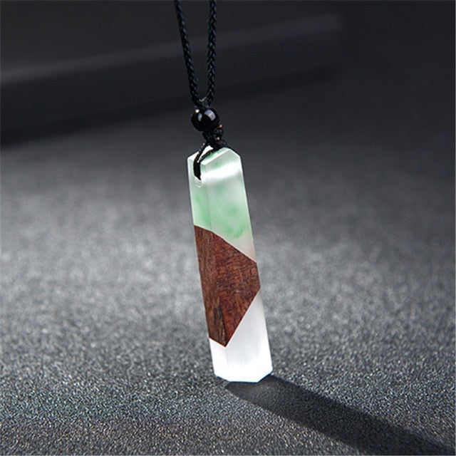 Handmade Wood and Resin Necklace