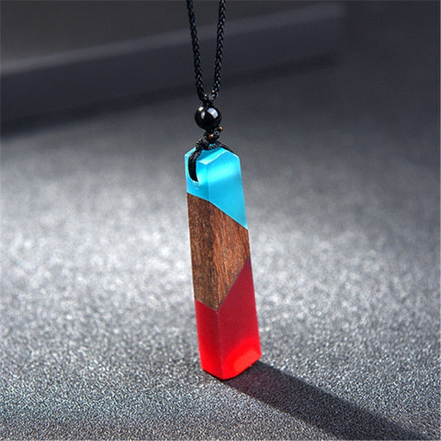 Handmade Wood and Resin Necklace