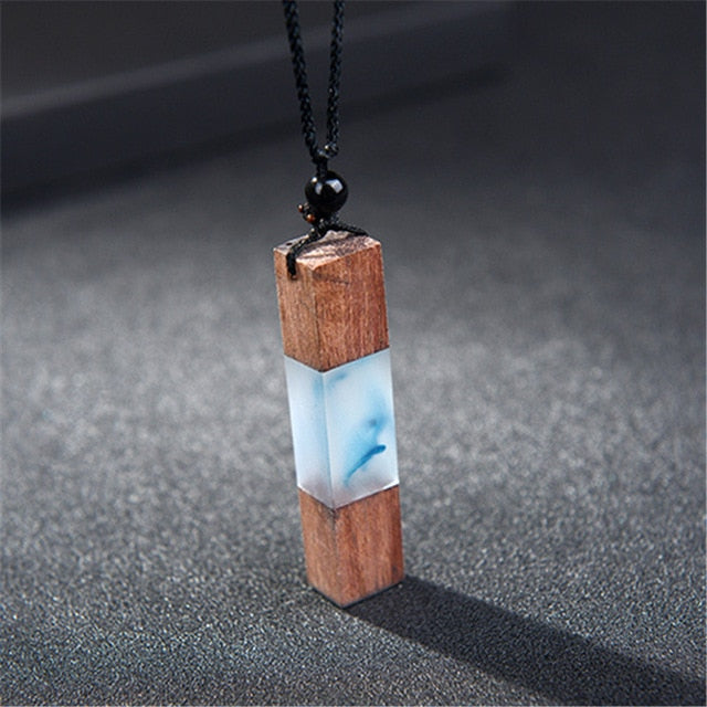 Handmade Wood and Resin Necklace