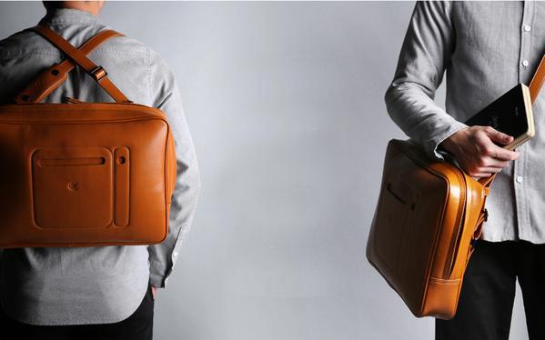 Leather Transformable Laptop Shoulder Bag