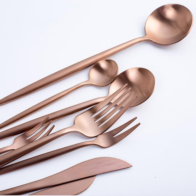 Modern Rose Gold Cutlery Set (Sold by Piece)