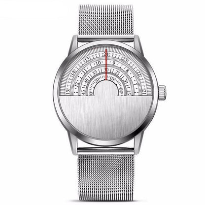 Montre demi-cadran en acier inoxydable