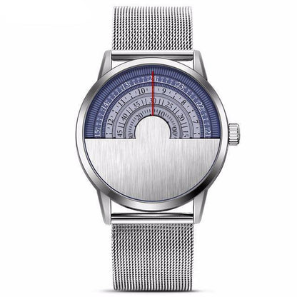 Montre demi-cadran en acier inoxydable