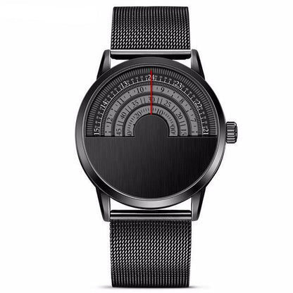 Montre demi-cadran en acier inoxydable