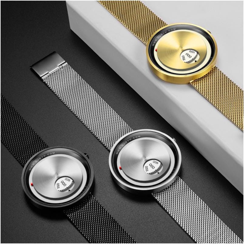 Montre minimaliste à cadran en acier