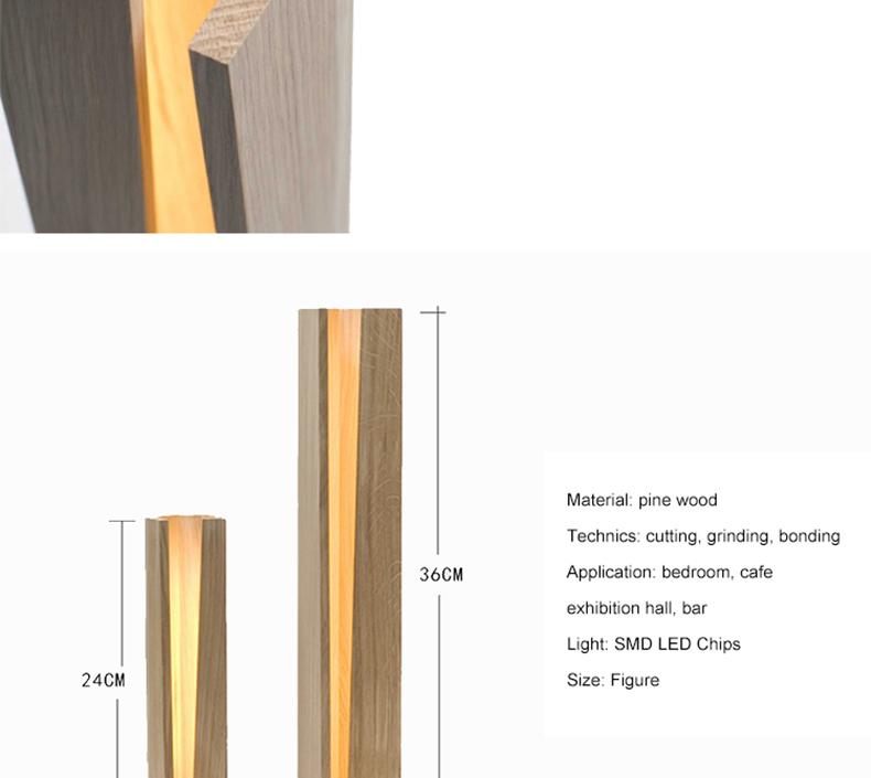Lampe de table moderne en bois fendu