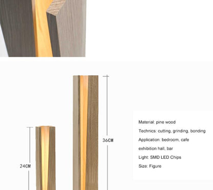 Lampe de table moderne en bois fendu
