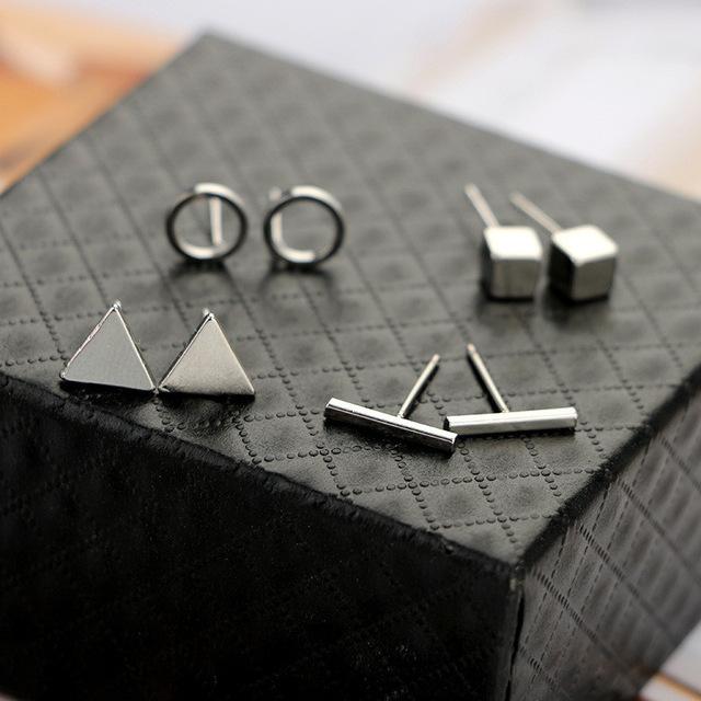 Bauhaus Style Earrings Set of 4