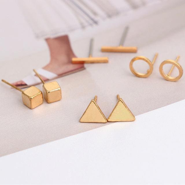 Bauhaus Style Earrings Set of 4