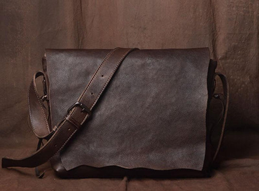 Sac messager en cuir fait main