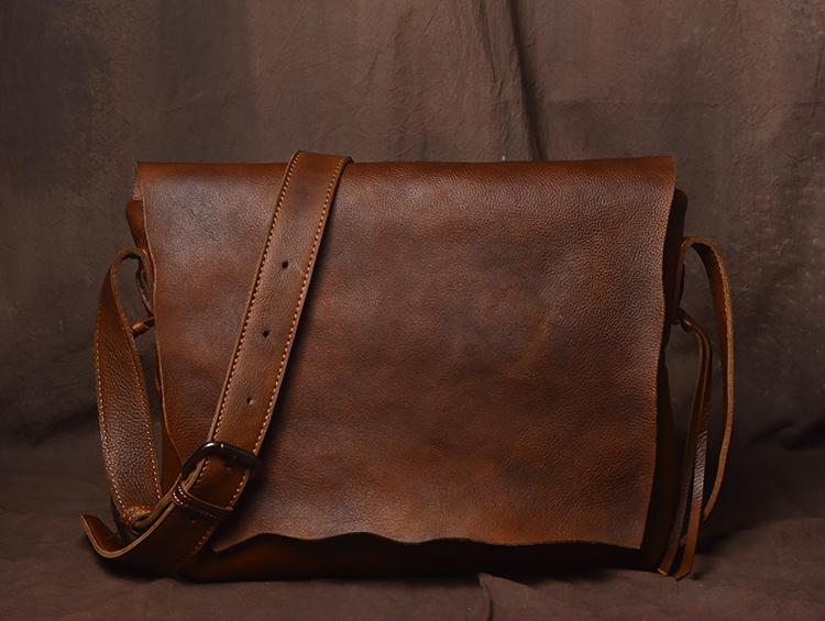 Sac messager en cuir fait main