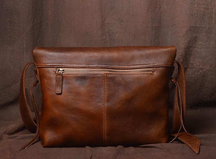 Sac messager en cuir fait main