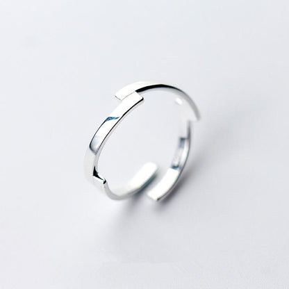 Bague ouverte géométrique simple en argent sterling 925