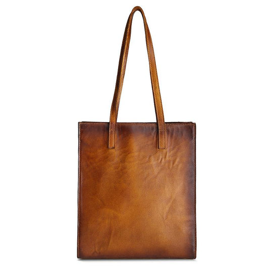 Sac fourre-tout en cuir véritable vieilli