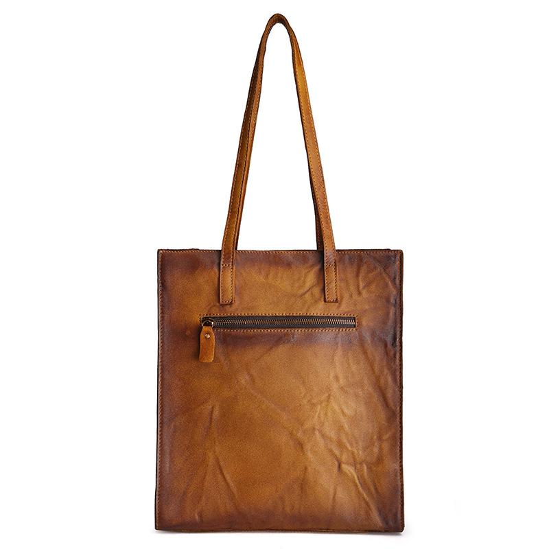 Sac fourre-tout en cuir véritable vieilli