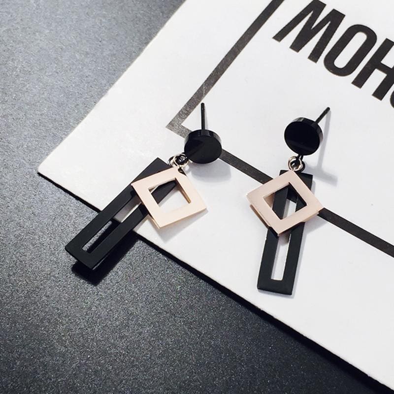 Boucles d'oreilles pendantes géométriques