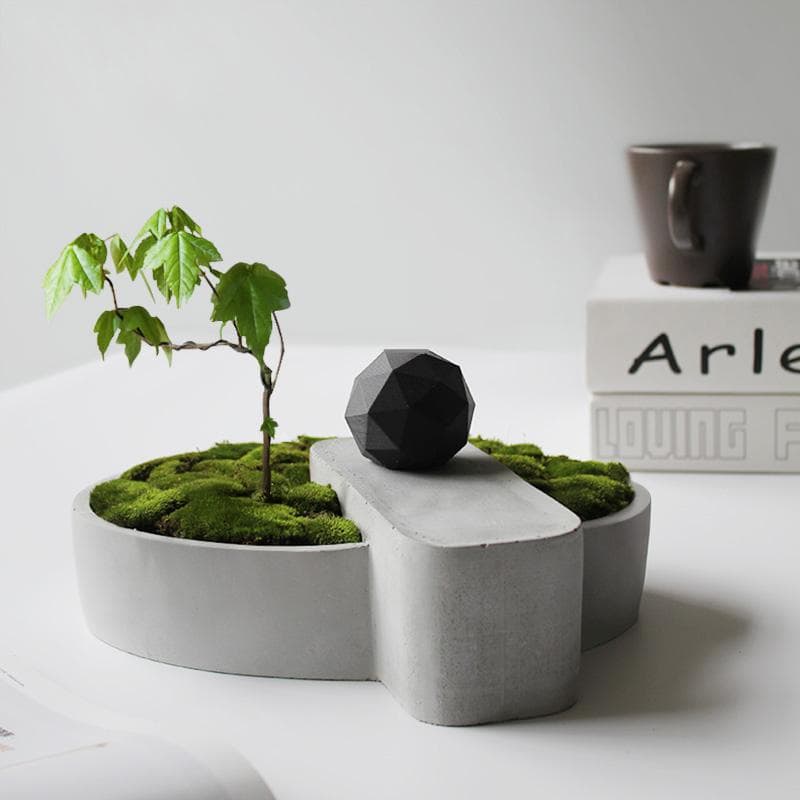 Japanese Desktop Cement Plant Vases and Organizers