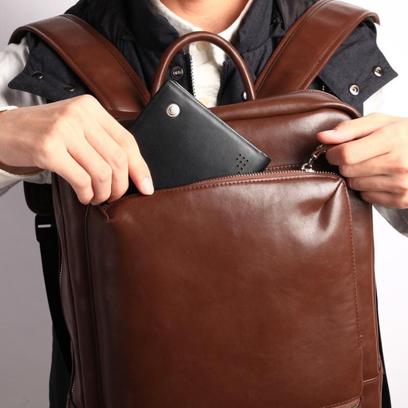 Leather Travel Rucksack and Laptop Bag