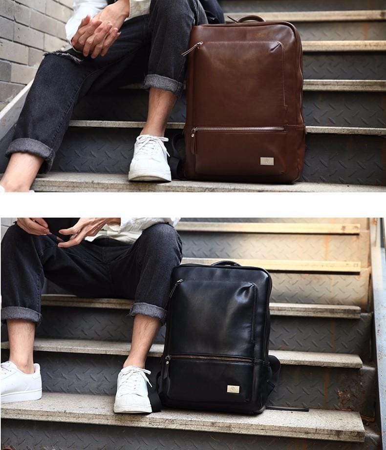 Leather Travel Rucksack and Laptop Bag