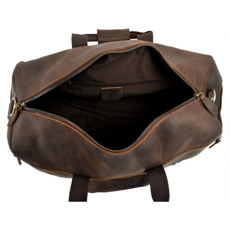 Crazy Horse Genuine Leather Weekend Travel Bag | Leather Weekend Duffel Bag