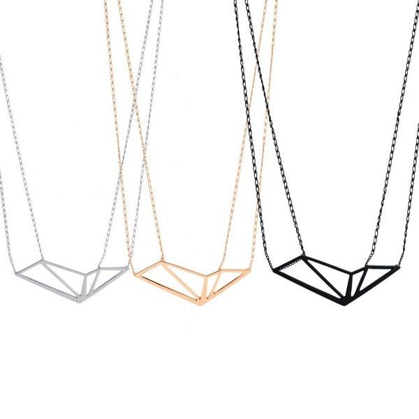 Grand pendentif polygone abstrait