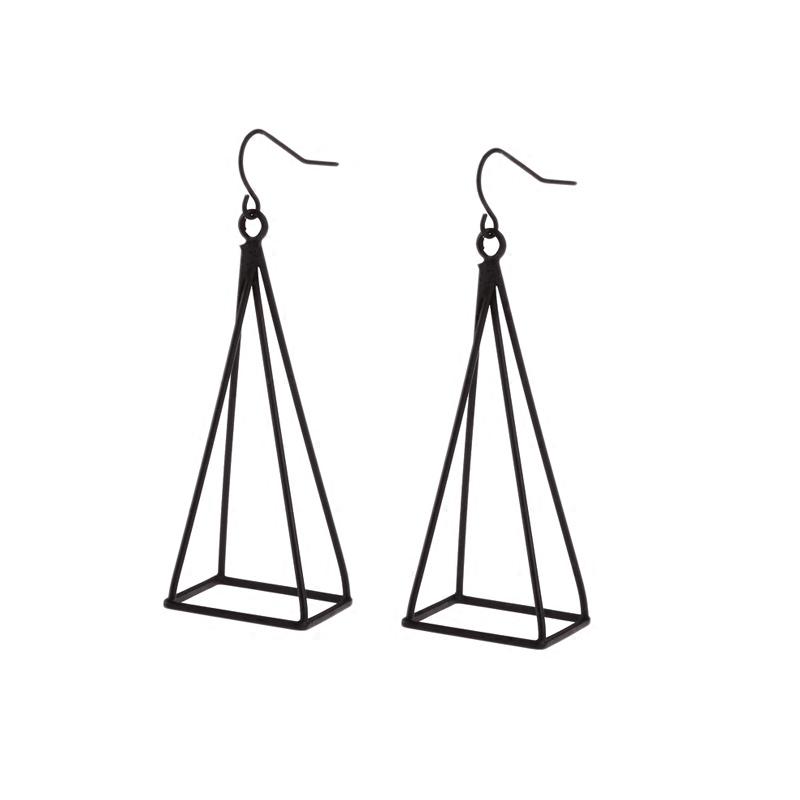 Geometric Pyramid Pendant Earrings