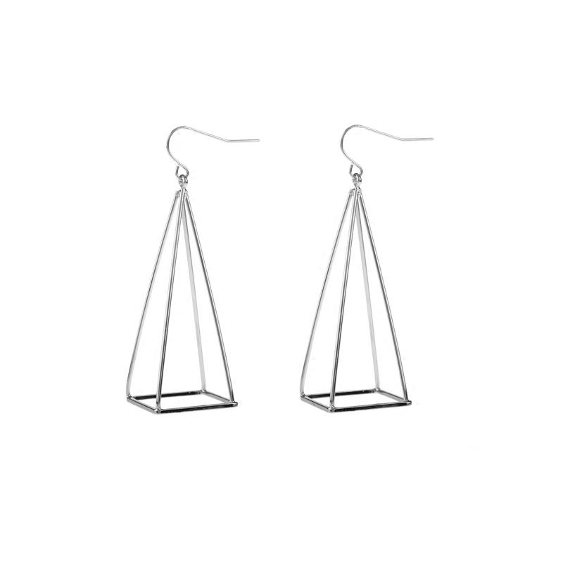 Geometric Pyramid Pendant Earrings