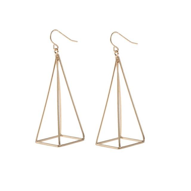 Geometric Pyramid Pendant Earrings