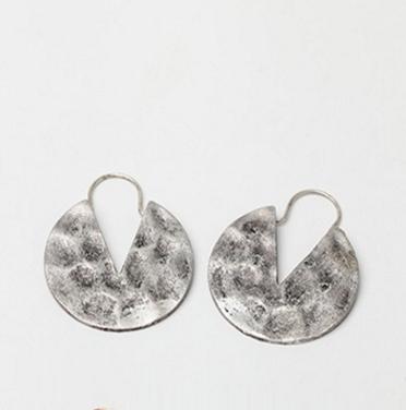 Boucles d'oreilles rondes vintage en alliage de zinc