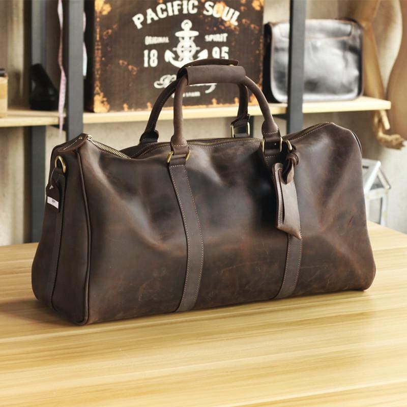 Sac de voyage minimaliste en cuir véritable | Sac de voyage en cuir