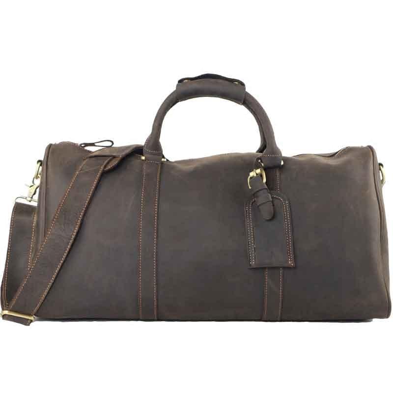 Minimalist Genuine Leather Travel Duffel | Leather Travel Bag