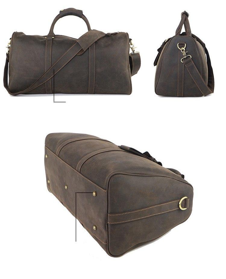 Sac de voyage minimaliste en cuir véritable | Sac de voyage en cuir