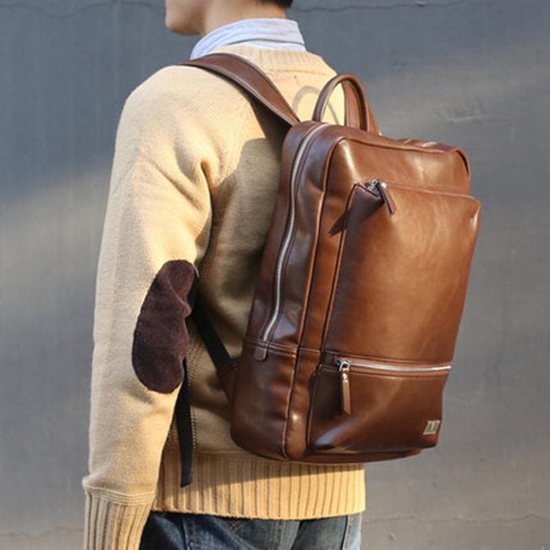 Leather Travel Rucksack and Laptop Bag