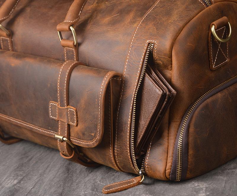 Sac de voyage en cuir vintage