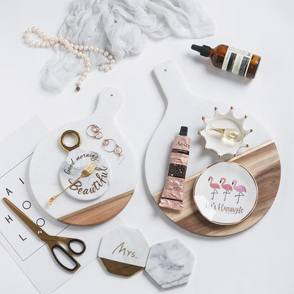 Marble Wooden Plate