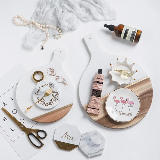 Marble Wooden Plate