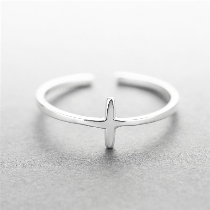 Bague croix minimaliste en argent sterling 925