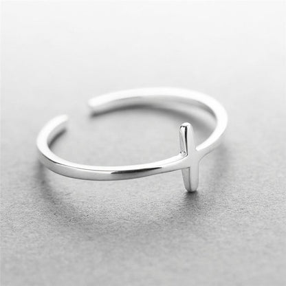 Bague croix minimaliste en argent sterling 925
