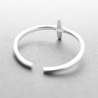 Bague croix minimaliste en argent sterling 925