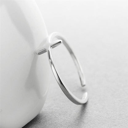 Bague croix minimaliste en argent sterling 925