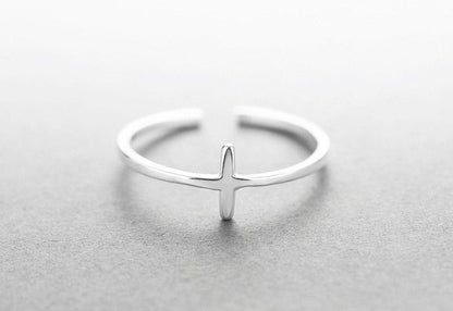 Bague croix minimaliste en argent sterling 925
