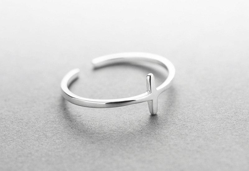 925 Sterling Silver Minimalist Cross Ring